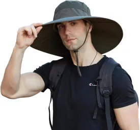 Leotruny Super Wide Brim Bucket Hat UPF50  Waterproof Sun Hat for Fishing Hiking Camping