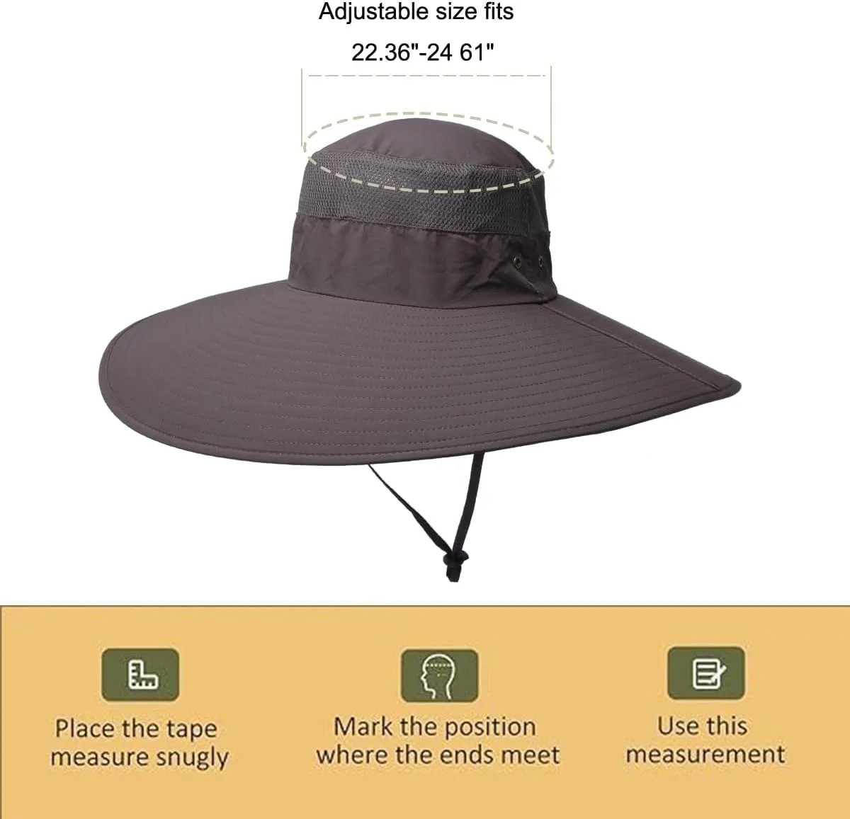 Leotruny Super Wide Brim Bucket Hat UPF50  Waterproof Sun Hat for Fishing Hiking Camping