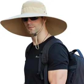 Leotruny Super Wide Brim Bucket Hat UPF50  Waterproof Sun Hat for Fishing Hiking Camping