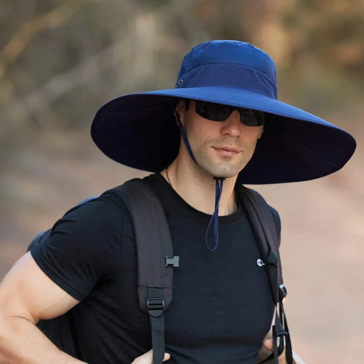 Leotruny Super Wide Brim Bucket Hat UPF50  Waterproof Sun Hat for Fishing Hiking Camping