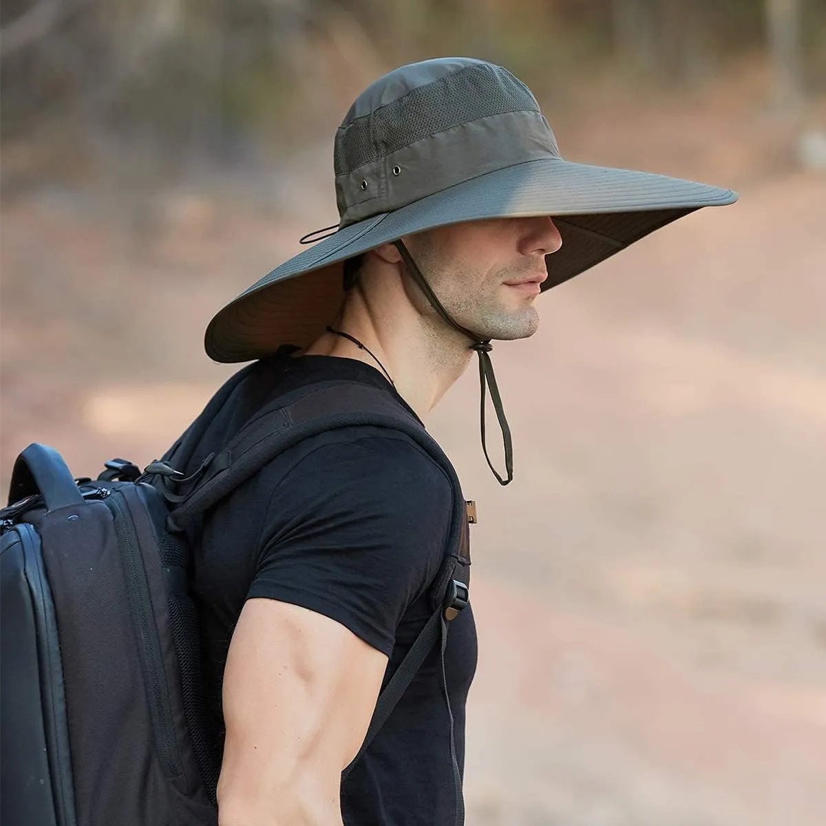 Leotruny Super Wide Brim Bucket Hat UPF50  Waterproof Sun Hat for Fishing Hiking Camping