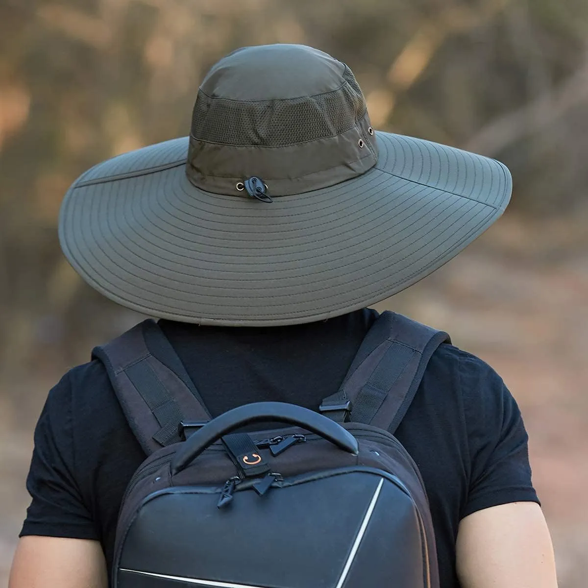 Leotruny Super Wide Brim Bucket Hat UPF50  Waterproof Sun Hat for Fishing Hiking Camping