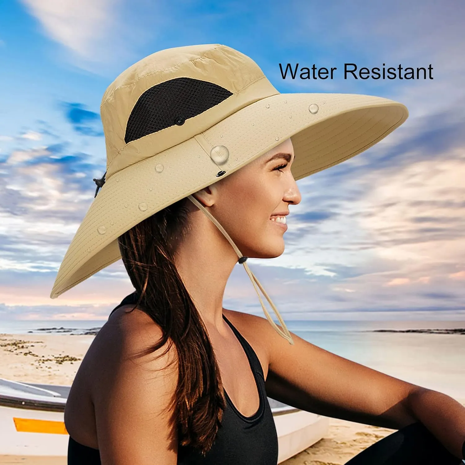 Leotruny Women Super Wide Brim Sun Hat UPF50  Waterproof Bucket Hat for Fishing, Hiking, Camping