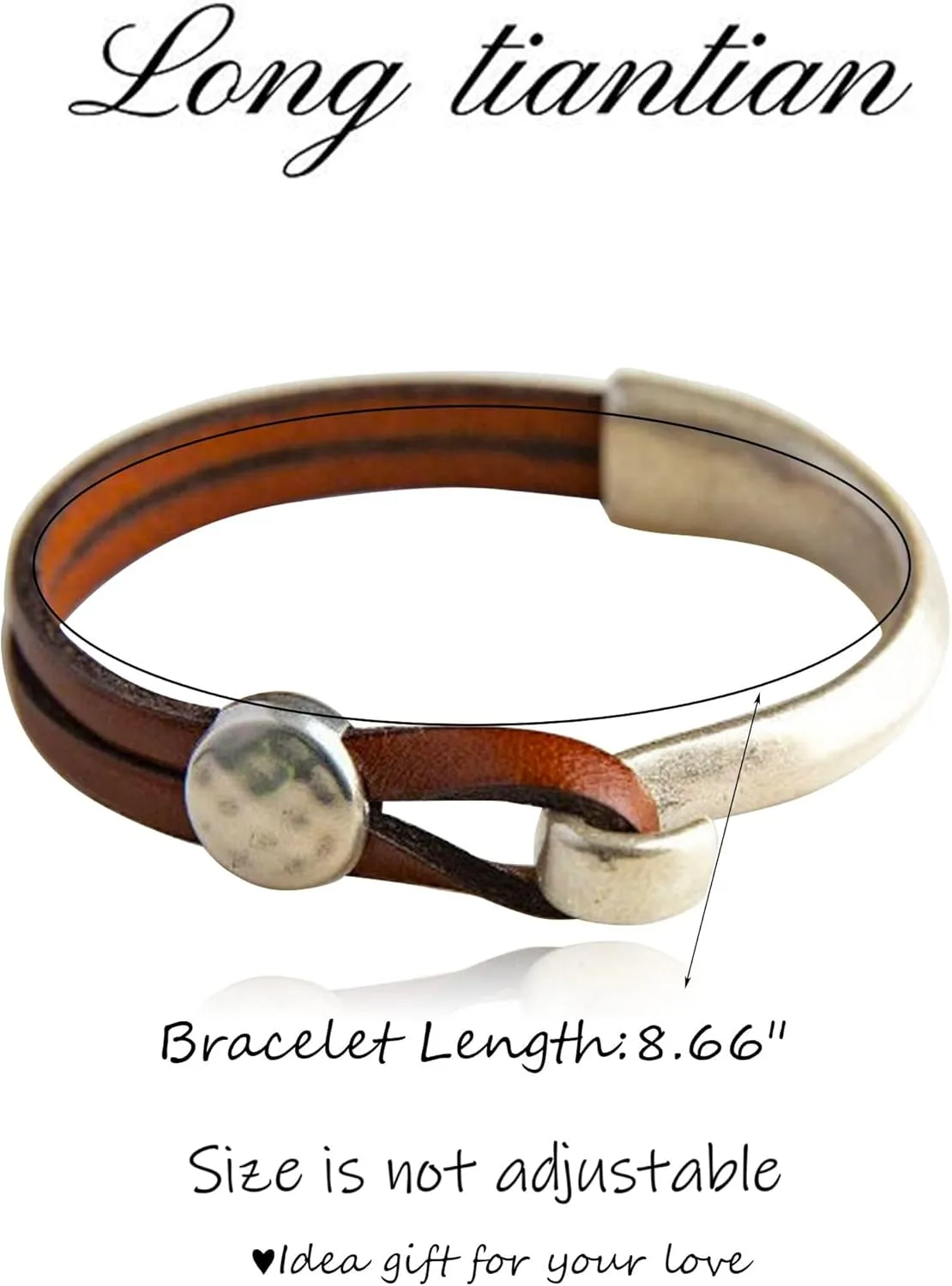 Long tiantian Mens Bracelet Bracelet Leather Cuff Bracelet Black Leather Wrap Bracelet Studded Boho Cuff Bracelets Handmade Splicing Bangle Bracelet Double Strand Leather Bracelet for Men