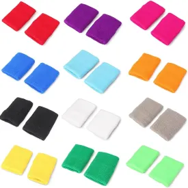 Mallofusa ? 12 Pairs Colorful Cotton Sweatbands Sports Basketball Wristband Athletic Wrist Sweat Bands for Gym Yoga Tennis Etc.