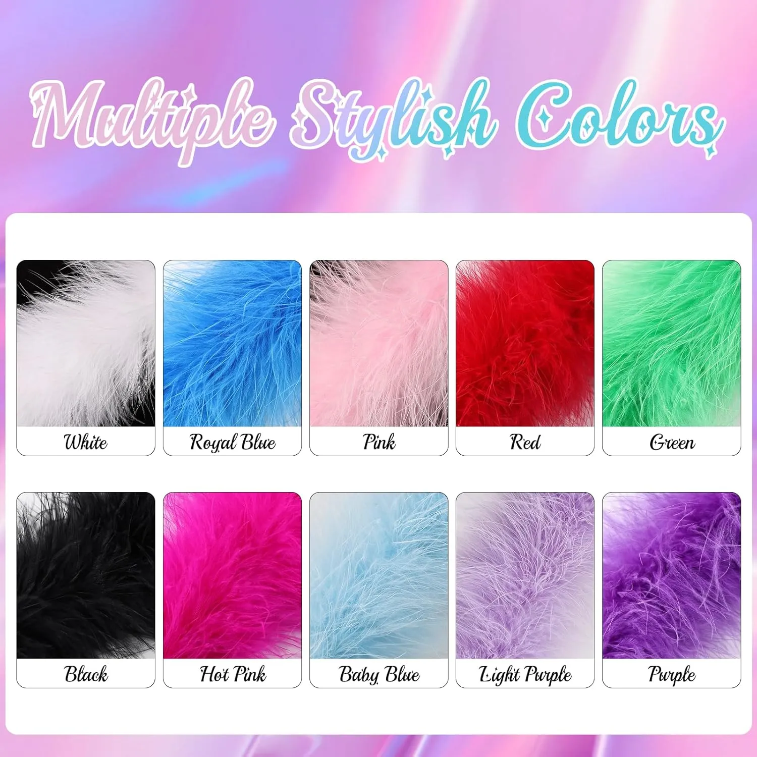 Marabou Feathers Boa Turkey Feathers 2 Yards 22g for DIY Crafts Wedding Party Dancing Christmas Home Costume