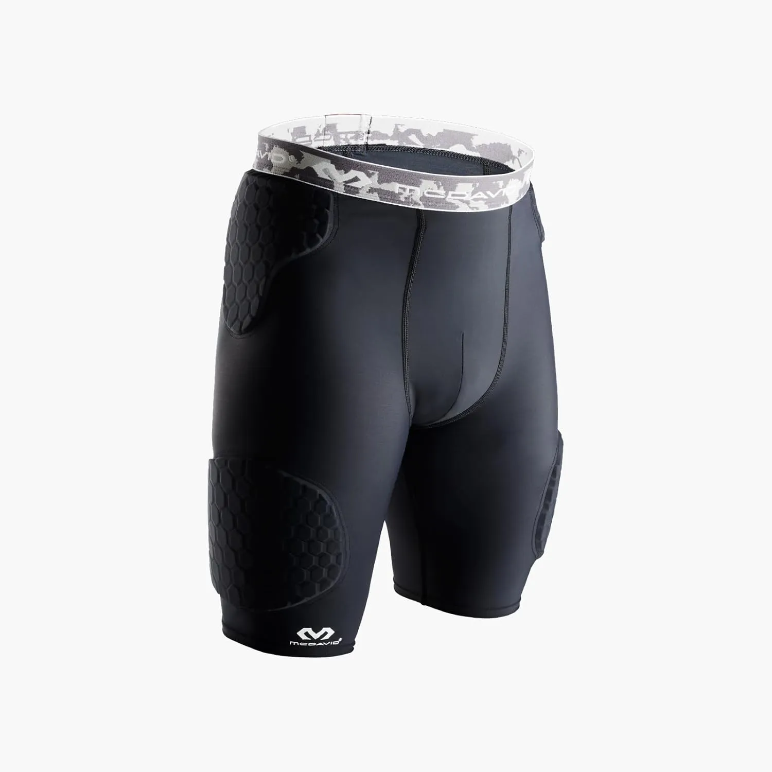 McDavid Compression Football Padded Shorts w/ HEX Pads, Men's Compression Shorts, Hip, Tailbone, Thigh Padding Girdle, Football, Lacrosse, Hockey, Basketball
