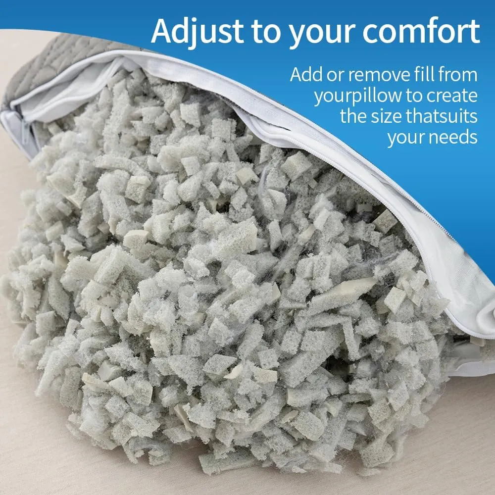 MOLCLCUY Memory Foam Pillows Queen Size Set of 2 Adjustable Cool Pillow for Side Back Stomach Sleepers Luxury Gel Pillow with Washable Cover