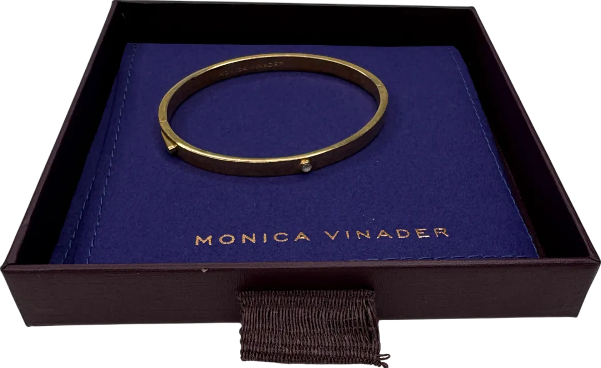 Monica Vinader 18k Gold Lab Grown Diamond Solitaire Bangle