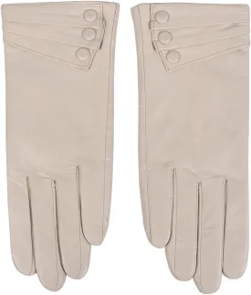 Nappaglo Nappa Leather Gloves Warm Lining Winter Button Decoration Lambskin for Women