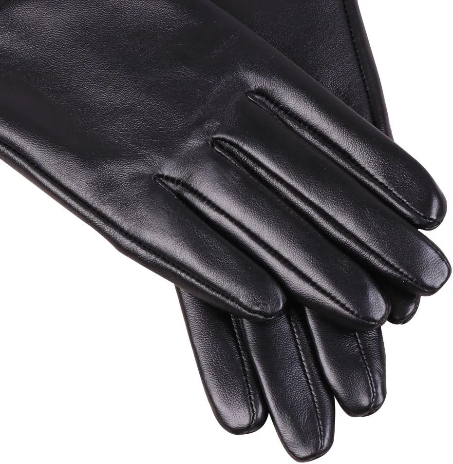 Nappaglo Nappa Leather Gloves Warm Lining Winter Button Decoration Lambskin for Women