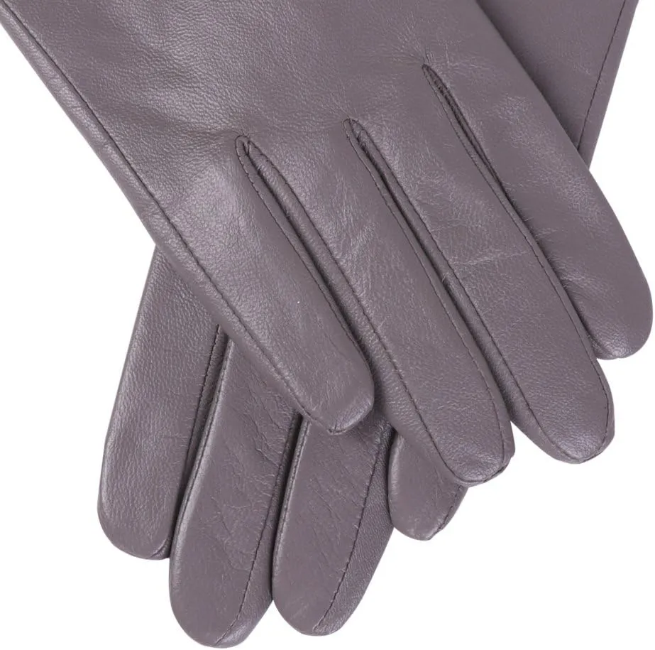 Nappaglo Nappa Leather Gloves Warm Lining Winter Button Decoration Lambskin for Women