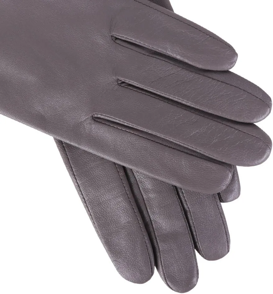 Nappaglo Nappa Leather Gloves Warm Lining Winter Button Decoration Lambskin for Women