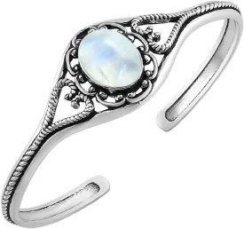Natural & Synthetic Gemstone Cuff Bangle Bracelets for Women  Handmade 925 Silver Plated Birthstone Jewelry Adjustable Size for Perfect Fit  Gift for Birthdays, Anniversaries, Wedding, New Year