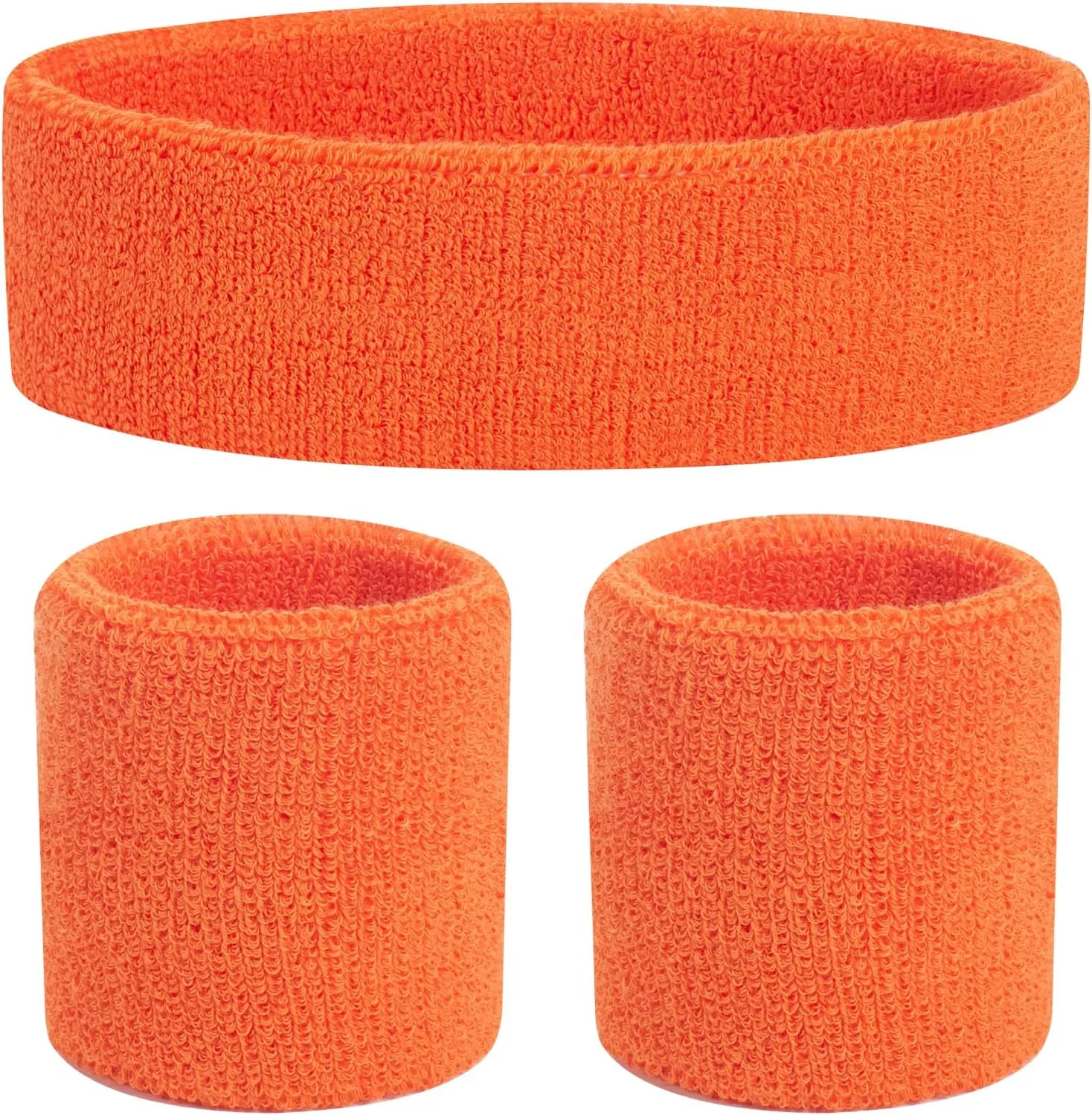 ONUPGO Kids Sweatbands Toddler Headband Wristband Set - Athletic Cotton Baby Sweat Band for Kids Youth Baby (1 Headband   2 Wristbands)