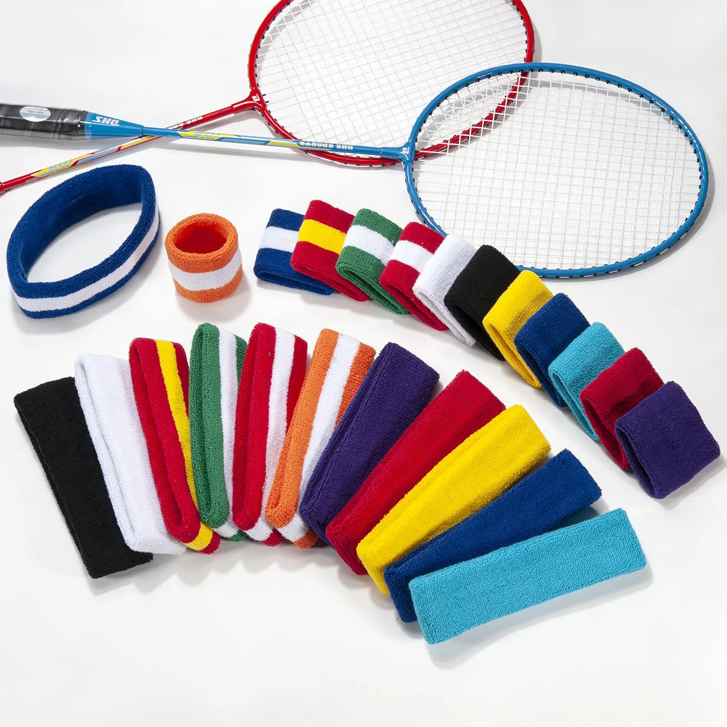 ONUPGO Kids Sweatbands Toddler Headband Wristband Set - Athletic Cotton Baby Sweat Band for Kids Youth Baby (1 Headband   2 Wristbands)