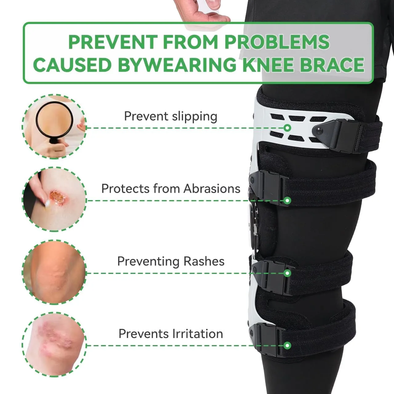 Orthomen 2 Pcs Knee Brace Undersleeve for Knee Support, Circulation Improvement & Pain Relief Knee Brace, Comfortable Knee Sleeve to Protects Skin from Abrasions and Irritations, Breathable Leg Sleeves for Men & Women (XXL)