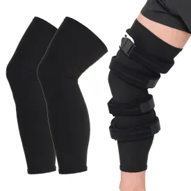 Orthomen 2 Pcs Knee Brace Undersleeve for Knee Support, Circulation Improvement & Pain Relief Knee Brace, Comfortable Knee Sleeve to Protects Skin from Abrasions and Irritations, Breathable Leg Sleeves for Men & Women (XXL)