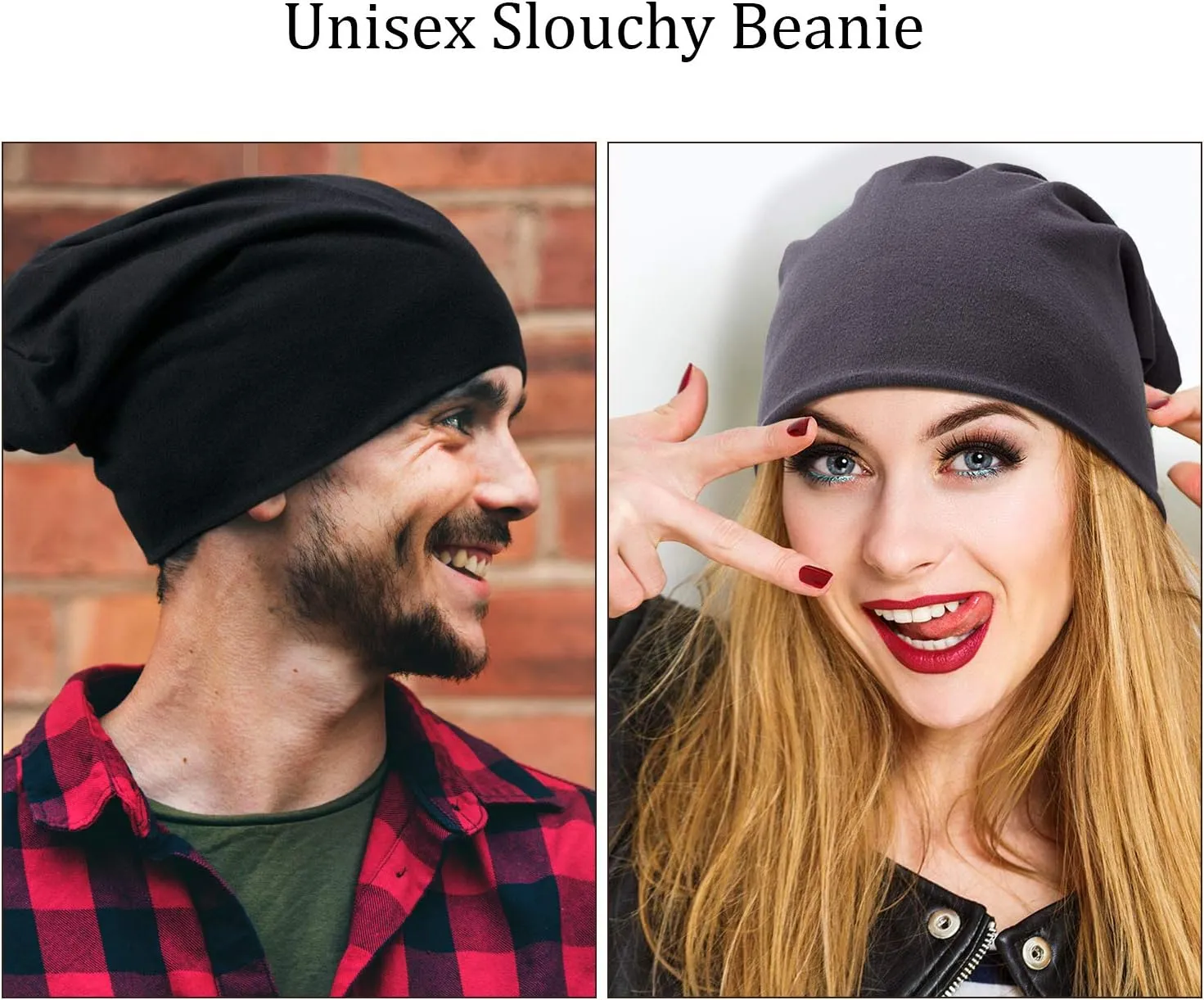 Outus 4 Pieces Thin Knit Slouchy Cap Beanies Hat Unisex Hip-Hop Sleep Cap Dwarf Hat