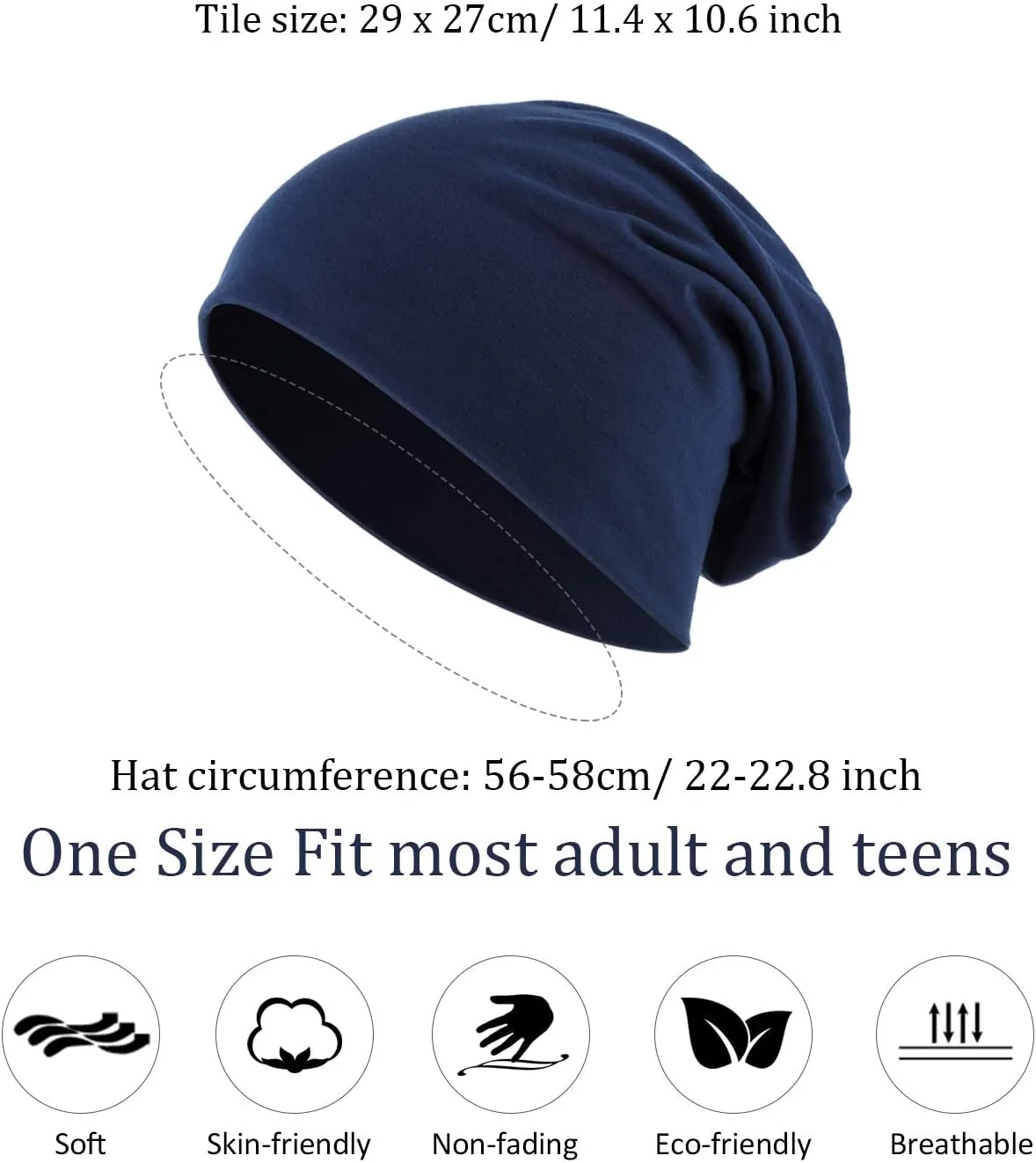 Outus 4 Pieces Thin Knit Slouchy Cap Beanies Hat Unisex Hip-Hop Sleep Cap Dwarf Hat