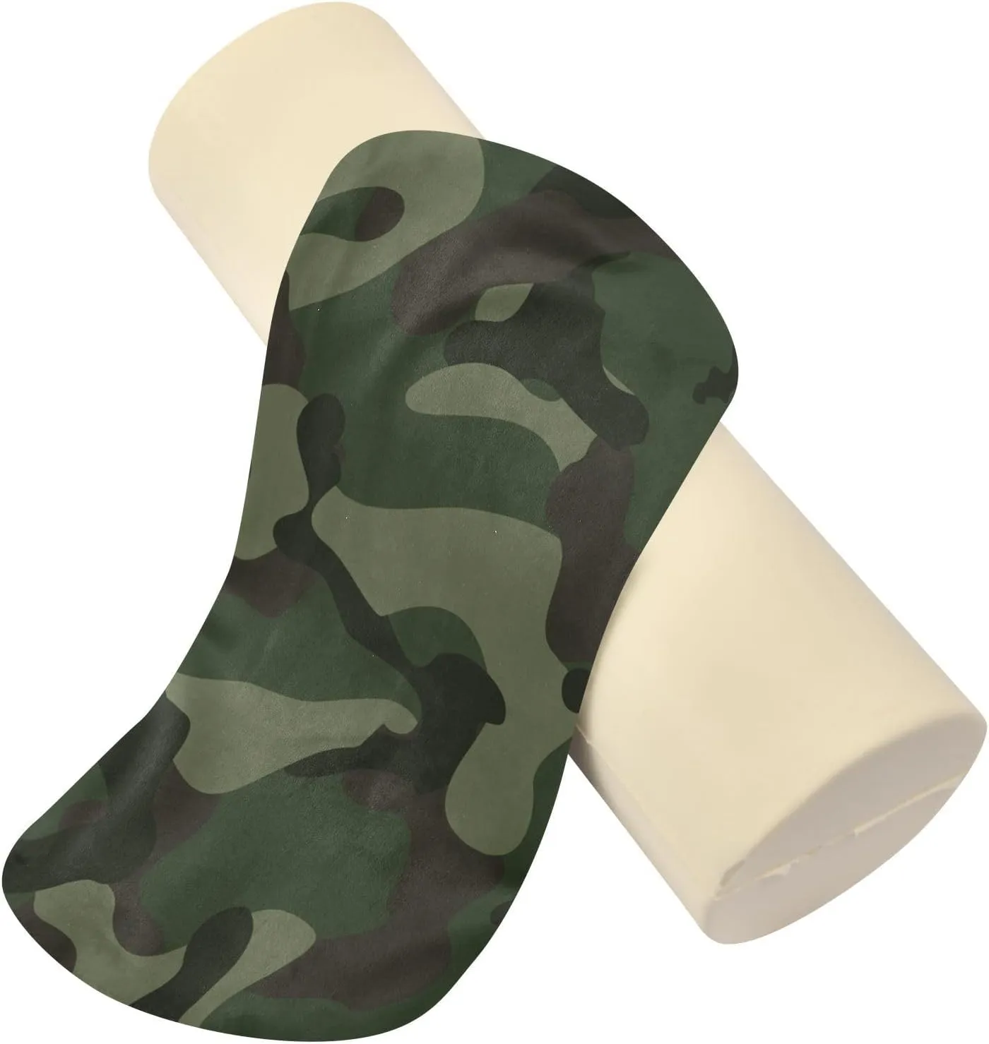 Oyihfvs Abstract Camouflage for Hunting in Green Brown Black Style Round Memory Foam Pillow, Travel Pillow with Removable Washable Cover for Head Neck Legs Support 5.5 x 5.5 x 17 inch