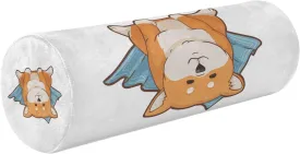 Oyihfvs Funny Orange Shiba Inu Dogs in Different Poses on White Round Memory Foam Pillow, Travel Pillow with Removable Washable Cover for Head Neck Legs Support 5.5 x 5.5 x 17 inch