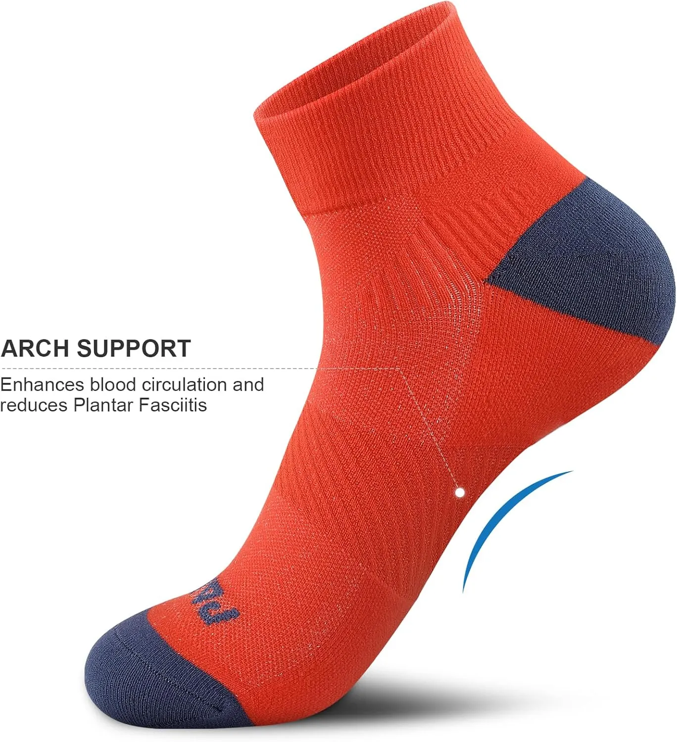 PAPLUS Ankle Compression Socks for Women 6 Pairs, Running Athletic Socks with Arch SupportPlantar Fasciitis Socks