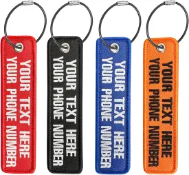 Personalized Luggage Tags, Customize Your Text, Double-Sided Embroidery, Key Tag Travel Luggage Labels for Suitcases Backpacks Handbag