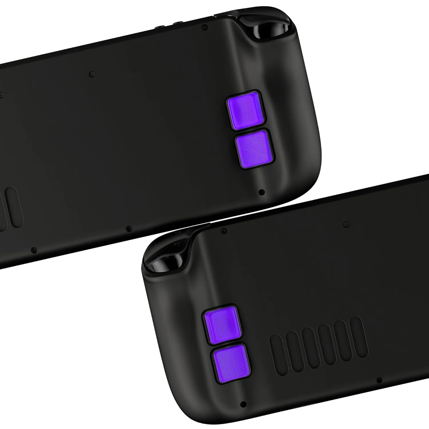 PlayVital Mix Version Back Button Enhancement Set for Steam Deck LCD, Grip Improvement Button Protection Kit for Steam Deck OLED - Streamlined & Studded Design - Purple