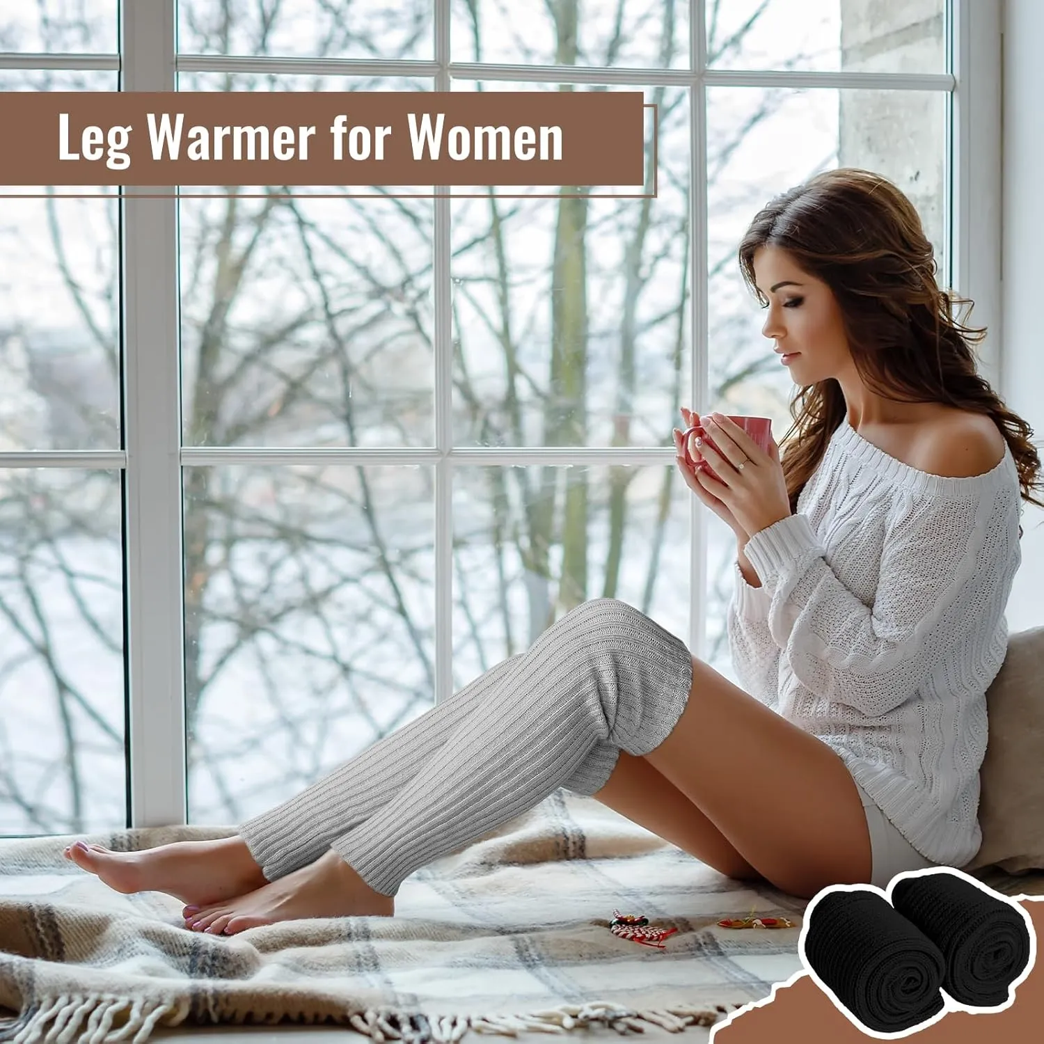 Pleneal Leg Warmers for Women - Leg Warmers 80s Ribbed Knitted Long Socks for Yoga Party Sports Fashion Accessories