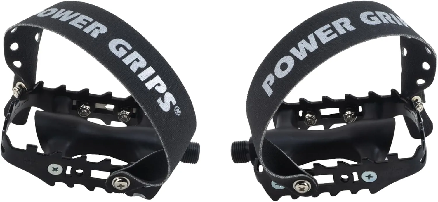 Power Grips Sport Bicycle Pedal Strap kit- Power Grips Pedal Straps Attached to 9/16" Pedals for Increased Pedal Stroke Power (no Assembly Required)