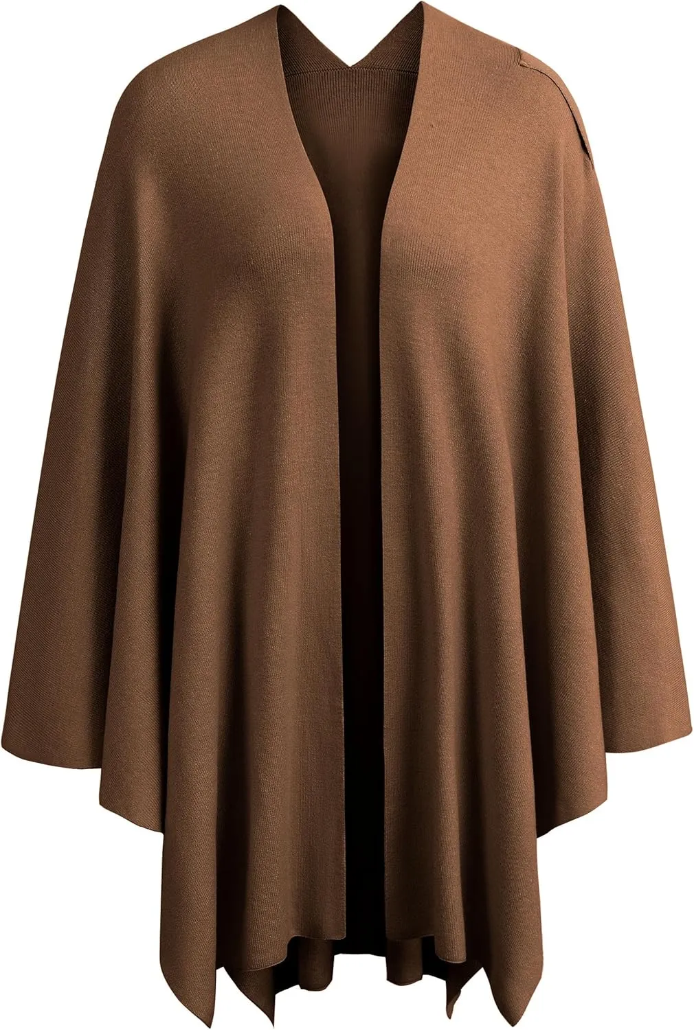 PULI Womens Large Cross Front Poncho Sweater Wrap Topper Knitted Elegant Shawls Cape for Fall Winter