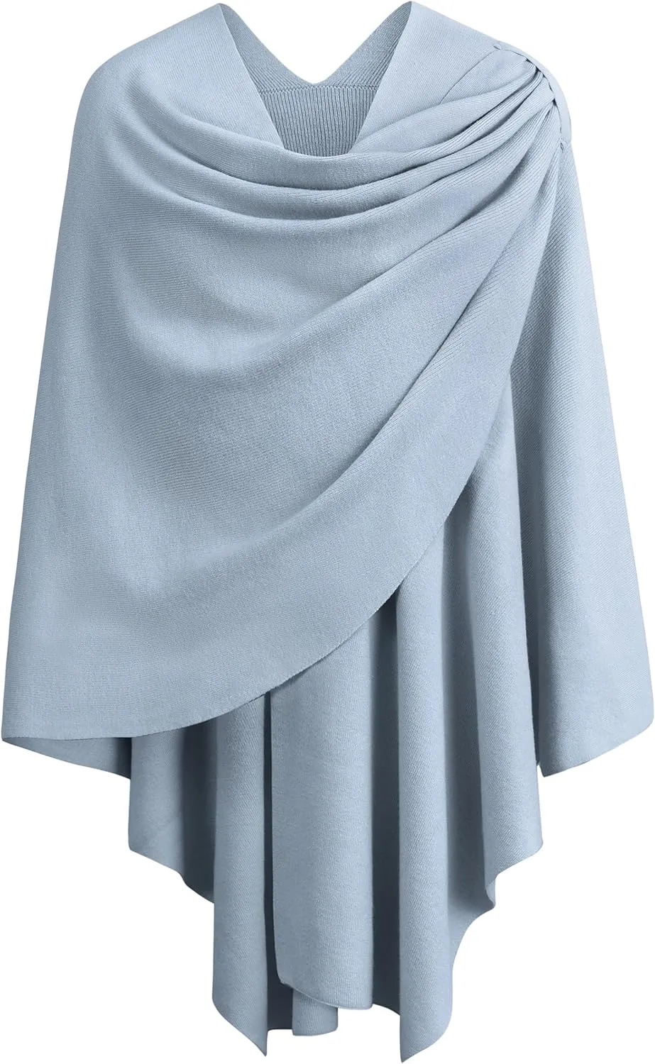 PULI Womens Large Cross Front Poncho Sweater Wrap Topper Knitted Elegant Shawls Cape for Fall Winter