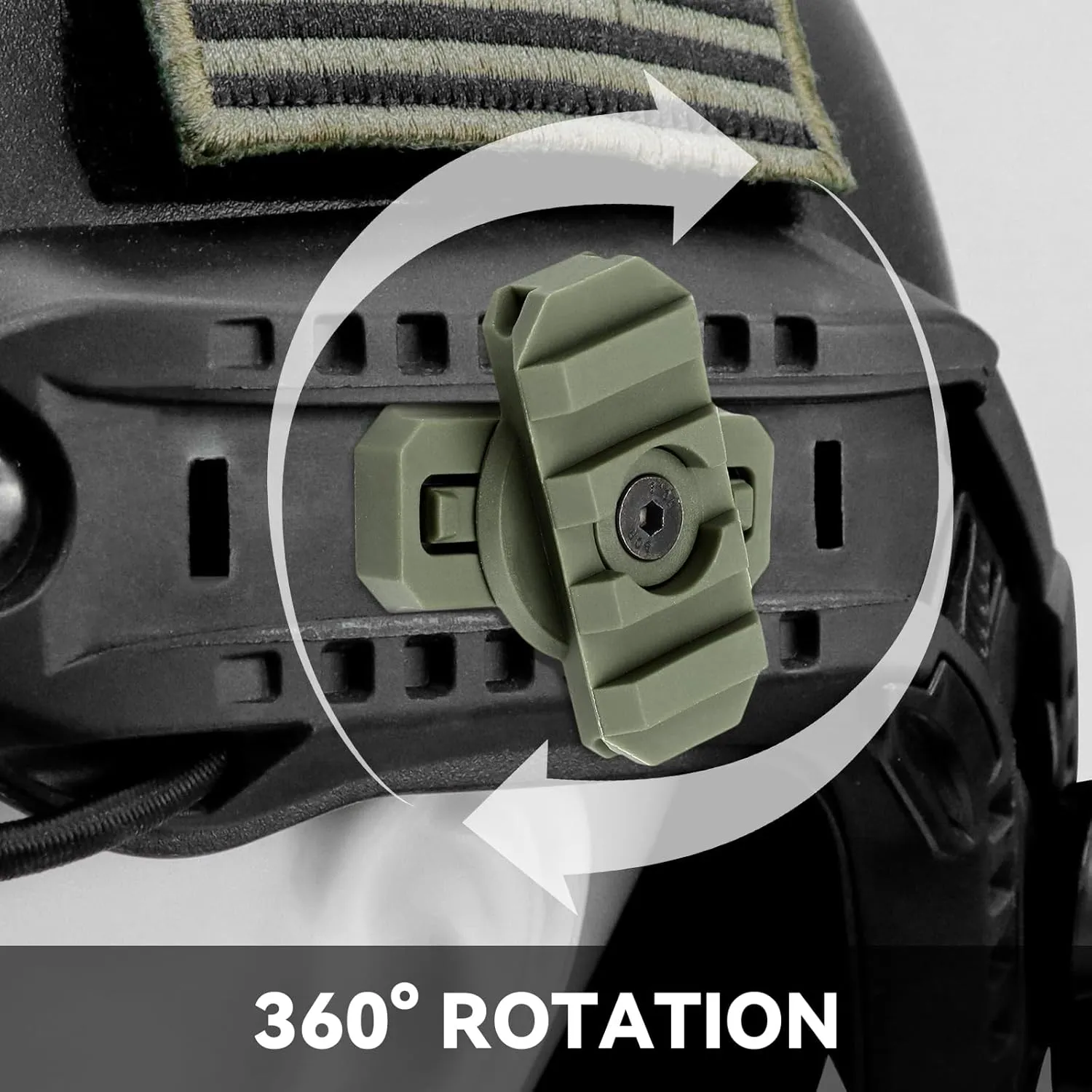Qavctw 2 Pack Fast Helmet Side Rails Adapter Mount Kit 360 Degrees Rotating Tactical Rail Accessories