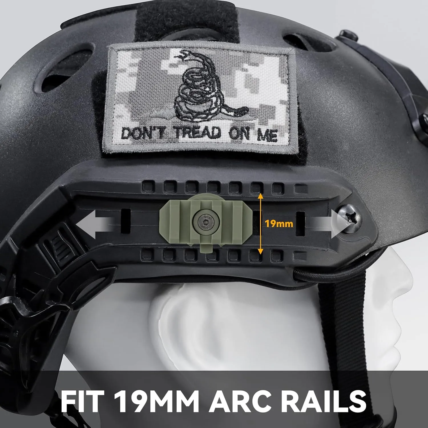 Qavctw 2 Pack Fast Helmet Side Rails Adapter Mount Kit 360 Degrees Rotating Tactical Rail Accessories