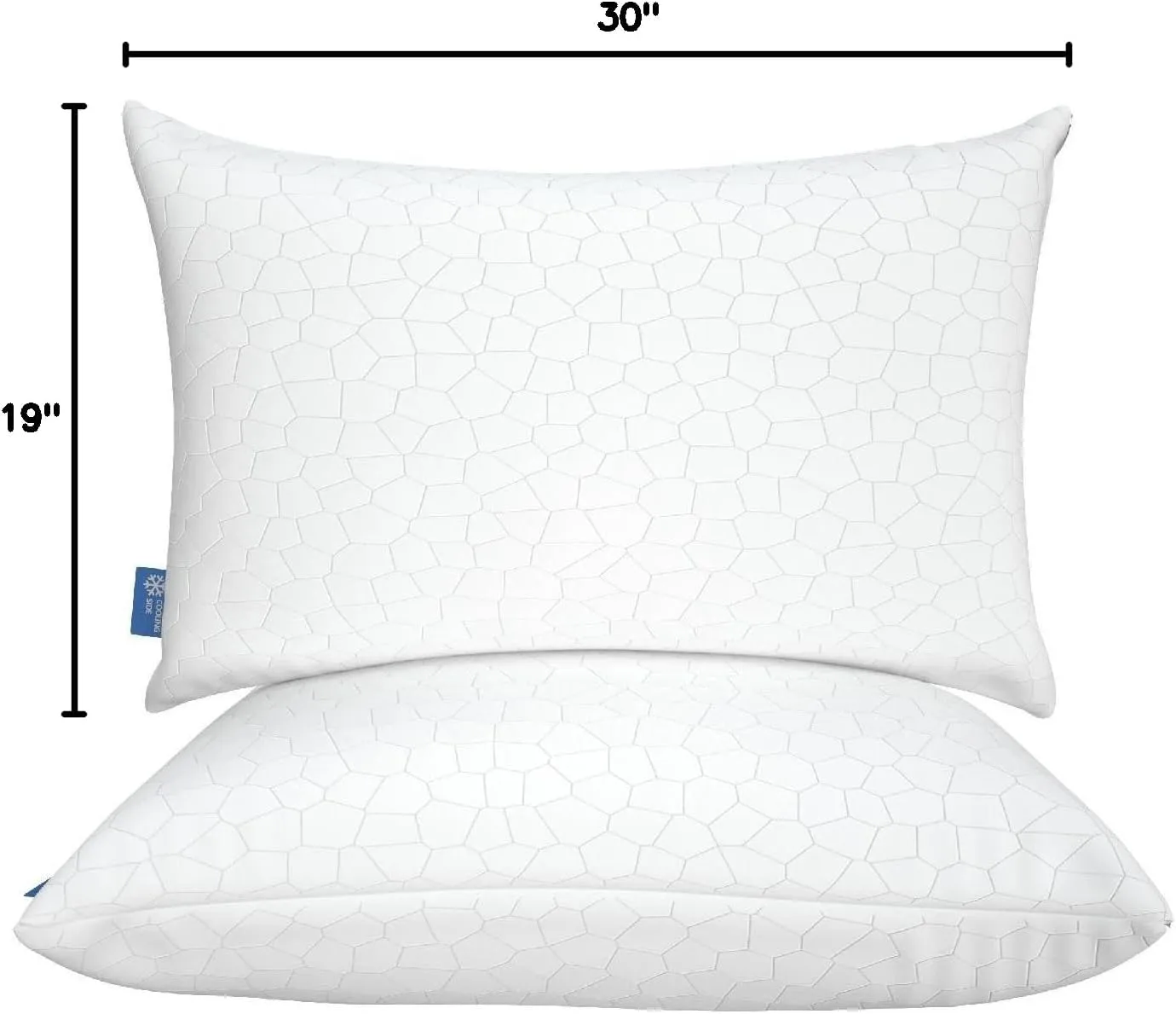 QUTOOL Cooling Pillows for Sleeping 2 Pack, Shredded Memory Foam Bed Pillows Queen Size Set of 2, Gel Pillows for Hot Sleepers Cool Pillow for Side Back and Stomach Sleepers, Cold Pillows, Supportive