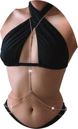 Rhinestone Body Chains Jewelry For Women Sexy Belly Waist Chain Bikini Beach Accessories