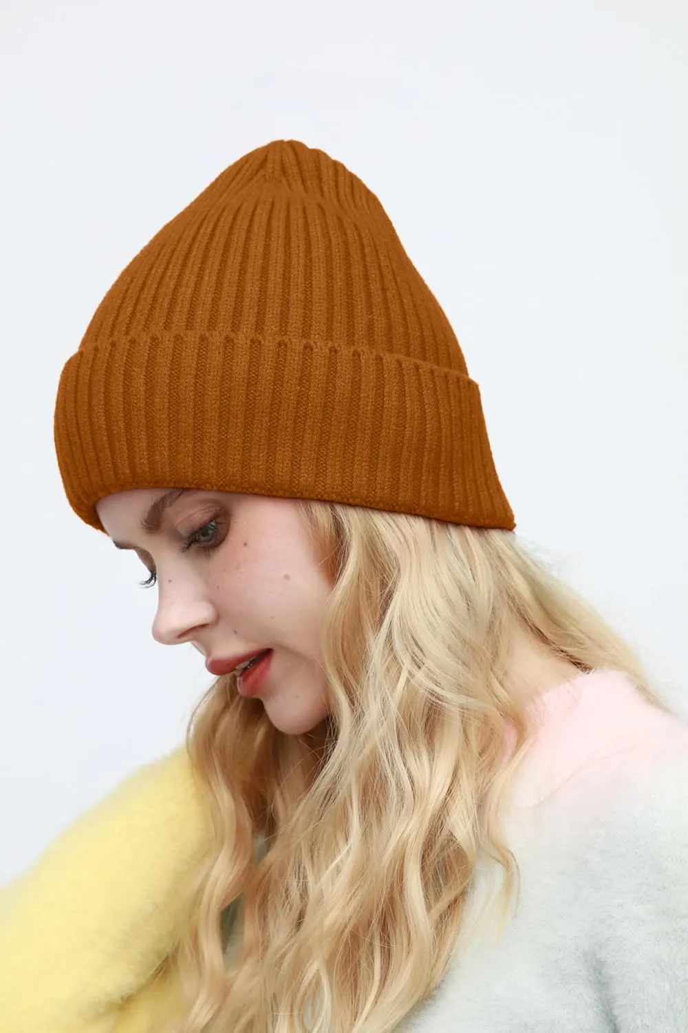 Satin Lined Beanie for Women Men, Womens Silk Lined Beanies, Wool Knit Cuffed Warm Winter Hats Skull Cap