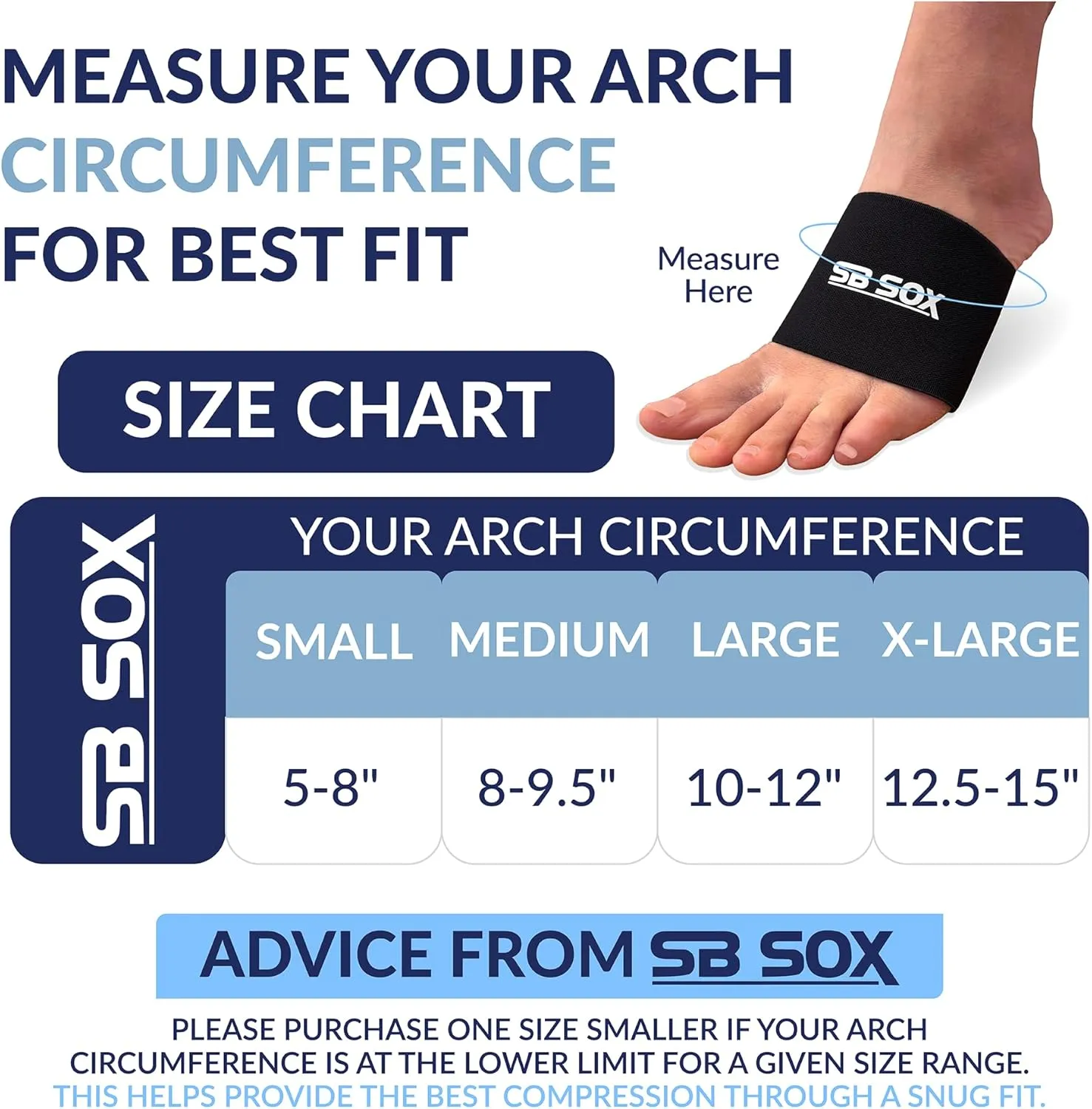 SB SOX Arch Support Sleeves for Plantar Fasciitis Relief (1 Pair)  Foot Compression Sleeves for Plantar Fasciitis and Arch Support for Everyday Use