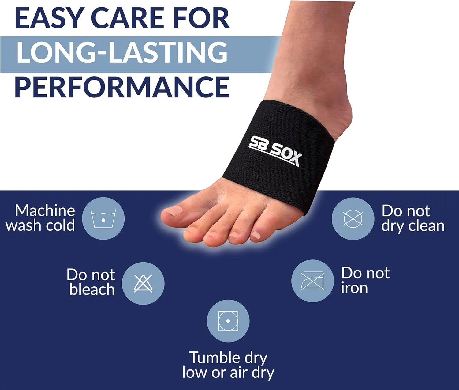 SB SOX Arch Support Sleeves for Plantar Fasciitis Relief (1 Pair)  Foot Compression Sleeves for Plantar Fasciitis and Arch Support for Everyday Use