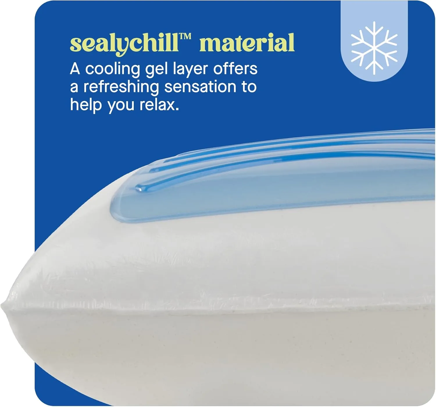 SEALY Dreamlife Standard Size Memory Foam Cooling Pillow with SealyChill Cooling Gel, Removable Machine-Washable Cover, Designed and Built in The USA