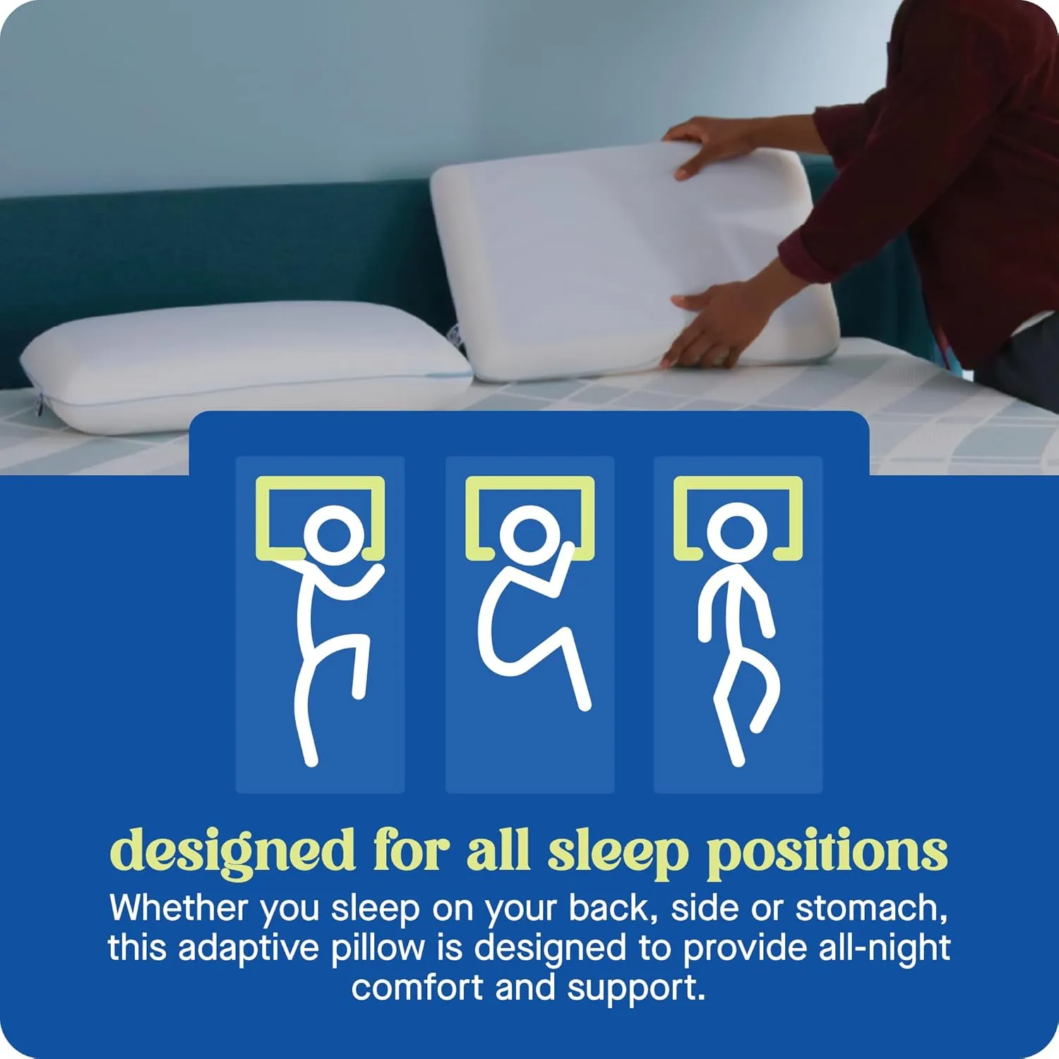 SEALY Dreamlife Standard Size Memory Foam Cooling Pillow with SealyChill Cooling Gel, Removable Machine-Washable Cover, Designed and Built in The USA