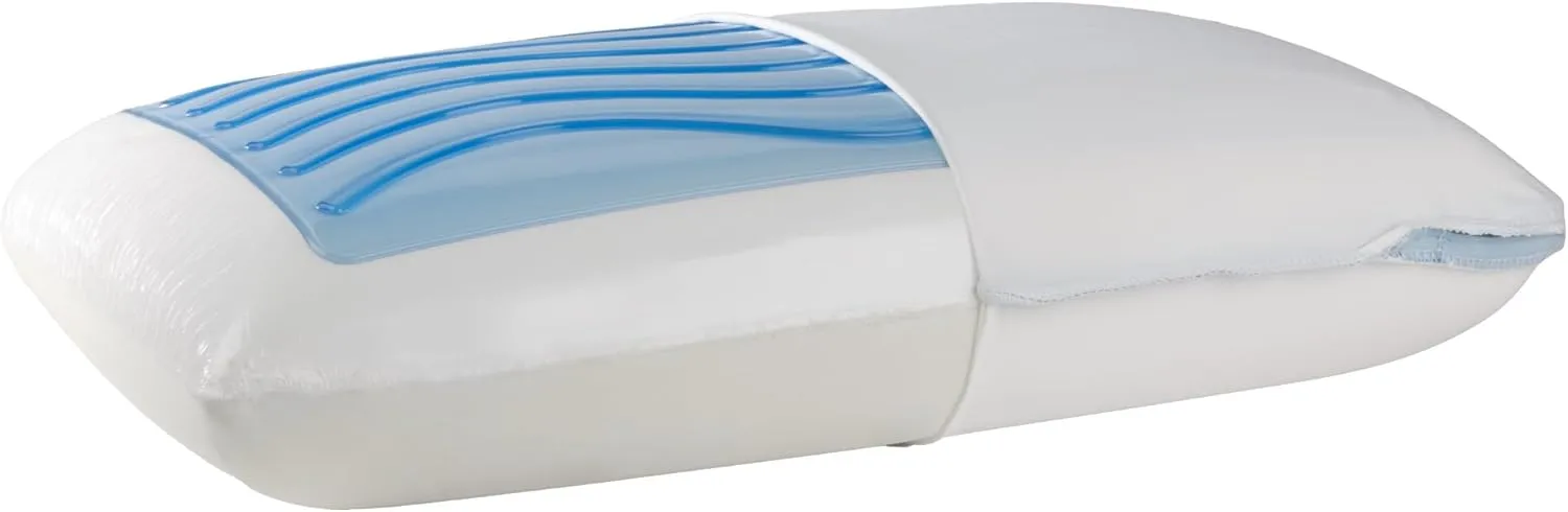 SEALY Dreamlife Standard Size Memory Foam Cooling Pillow with SealyChill Cooling Gel, Removable Machine-Washable Cover, Designed and Built in The USA