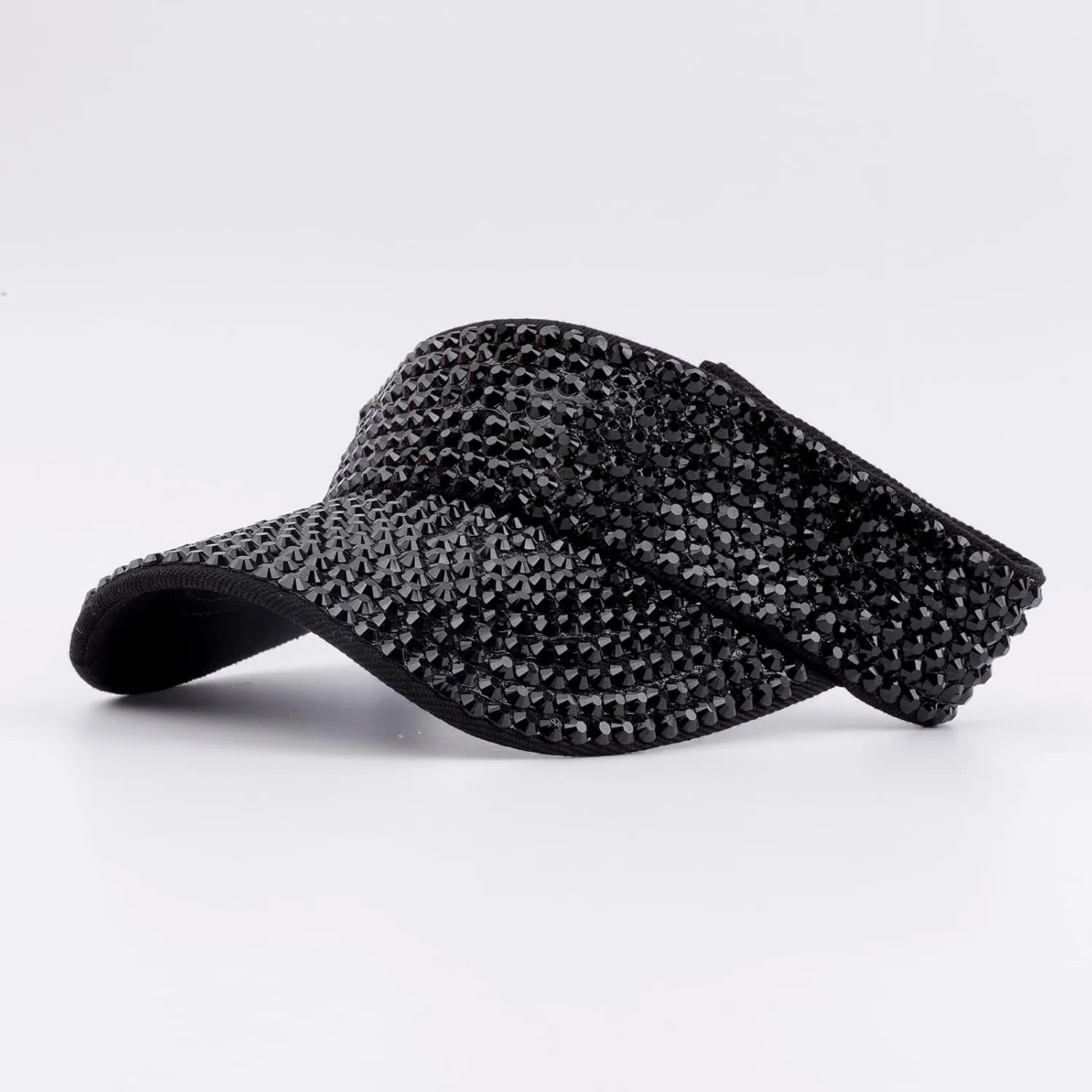 Shiny Rhinestone Sport Sun Visor Hat Adjustable Summer Cap for Women Men Golf Tennis Cycling Running Jogging