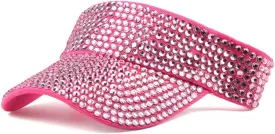 Shiny Rhinestone Sport Sun Visor Hat Adjustable Summer Cap for Women Men Golf Tennis Cycling Running Jogging