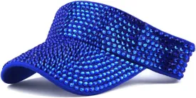 Shiny Rhinestone Sport Sun Visor Hat Adjustable Summer Cap for Women Men Golf Tennis Cycling Running Jogging
