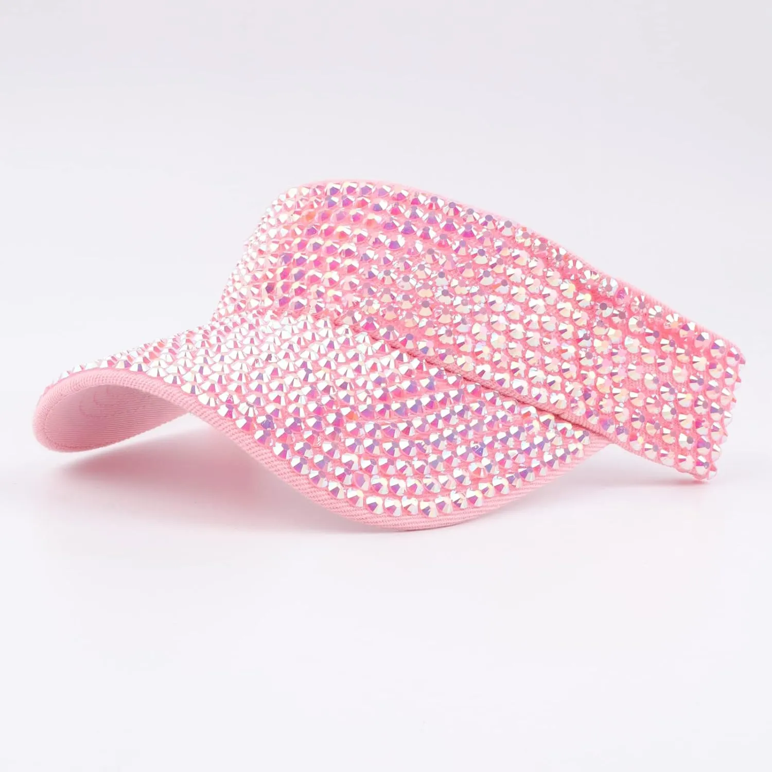 Shiny Rhinestone Sport Sun Visor Hat Adjustable Summer Cap for Women Men Golf Tennis Cycling Running Jogging