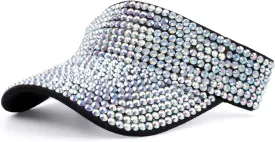 Shiny Rhinestone Sport Sun Visor Hat Adjustable Summer Cap for Women Men Golf Tennis Cycling Running Jogging