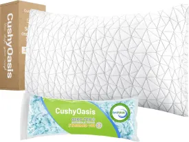Shredded Memory Foam Pillows, Bed Pillows for Sleeping, Queen Size Pillows, Cooling Pillow, Stomach and Back Sleepers with Removable Washable Pillowcase (Queen*1)