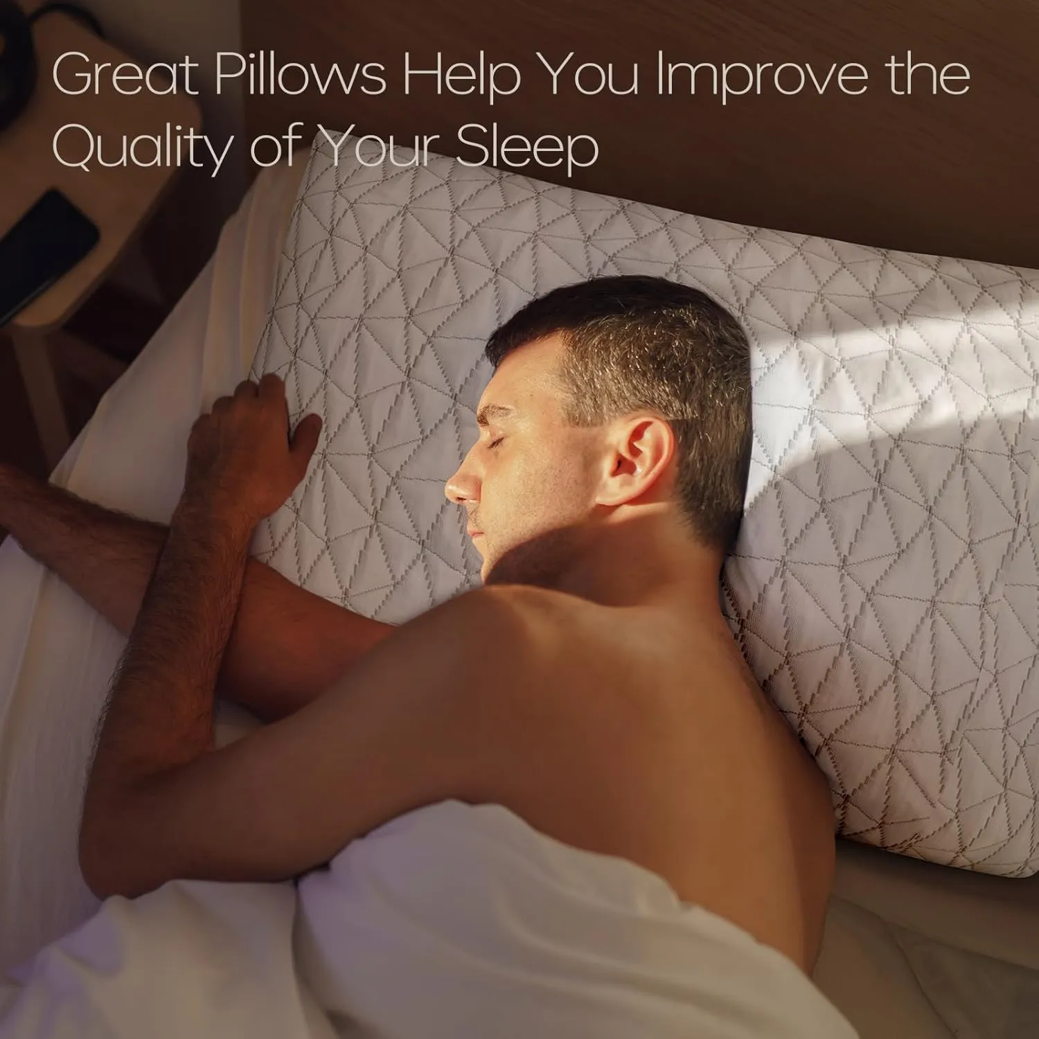Shredded Memory Foam Pillows, Bed Pillows for Sleeping, Queen Size Pillows, Cooling Pillow, Stomach and Back Sleepers with Removable Washable Pillowcase (Queen*1)